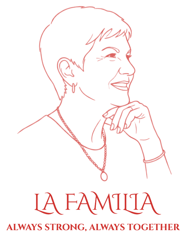 La Familia — always strong, always together. The line drawing that opens the La Pappardella menu.